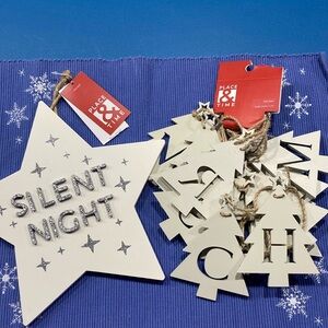 Place & time wooden silent night star decor merry Christmas tree holiday Garland